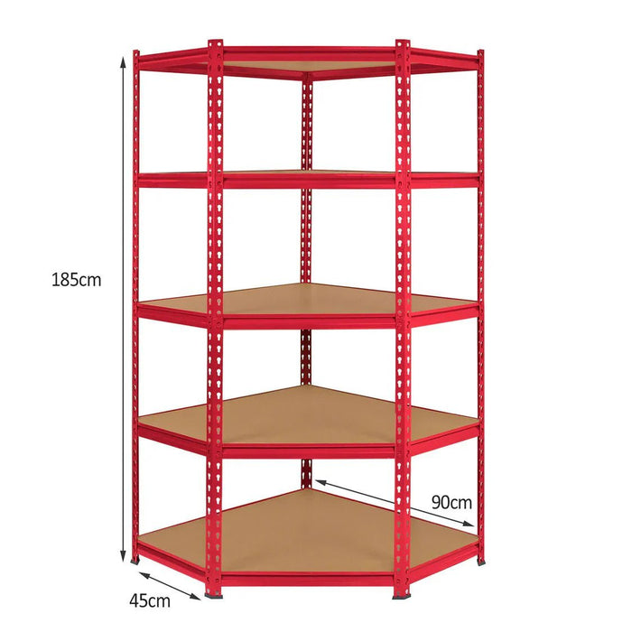 Industrial Heavy-Duty Z Corner Shelving Unit 5 Bay Bundle (8525kg total capacity) 1830mm H x 900mm W x 450mm D