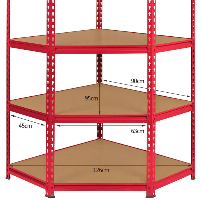 Industrial Heavy-Duty Z Corner Shelving Unit 5 Bay Bundle (8525kg total capacity) 1830mm H x 900mm W x 450mm D