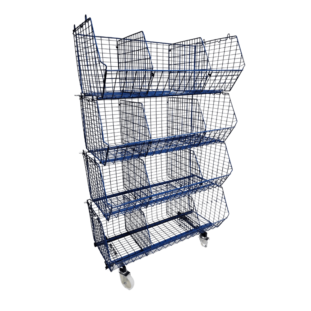 C12 (medium) Mobile Unit Complete 4 Baskets, BLUE C12 Mobile Unit 4 Baskets, Filstorage
