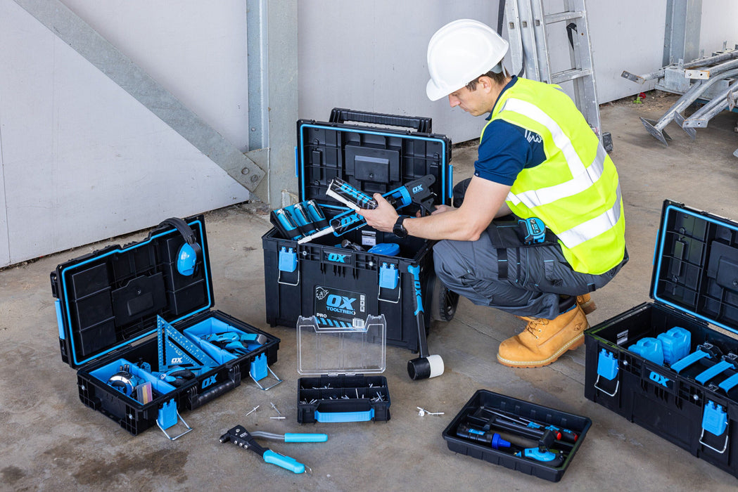 OX Tools ToolTrek Pro Storage System Toolbox, Tooltrek Pro 3 Piece Tool Kit, Filstorage