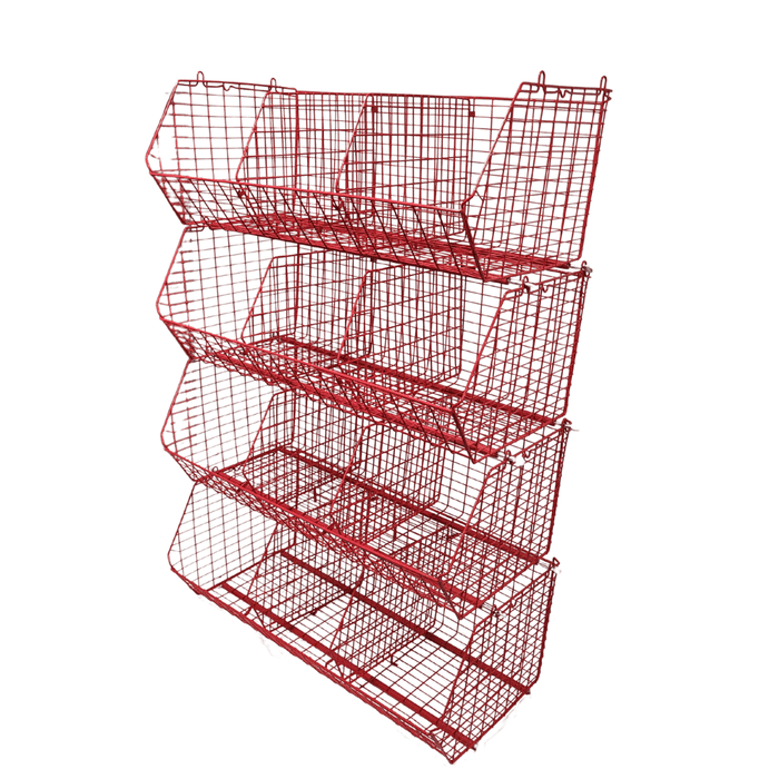 C12 (medium) Unit Complete 4 Baskets & Dividers, RED C12 Unit 4 Baskets, Filstorage