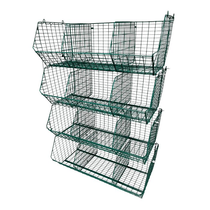 C12 (medium) Unit Complete 4 Baskets & Dividers, C12 SET GREEN STATIC, Filstorage