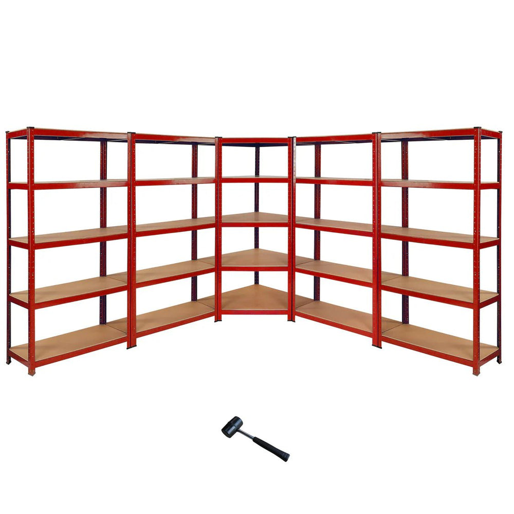 Industrial Heavy-Duty Z Corner Shelving Unit 5 Bay Bundle (8525kg total capacity) 1830mm H x 900mm W x 450mm D