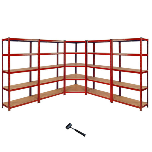 Industrial Heavy-Duty Z Corner Shelving Unit 5 Bay Bundle (8525kg total capacity) 1830mm H x 900mm W x 450mm D