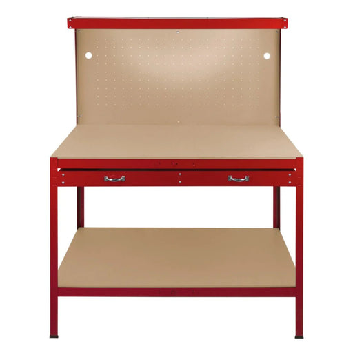 Complete Garage & Workshop Workbench with Pegboard & Light 1550mm H x 1200mm W x 600mm D