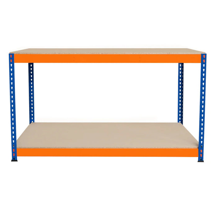 Boltless Garage Workshop Workbench 900mm H, 900 / 450 / 2 Tier Workbench, Filstorage