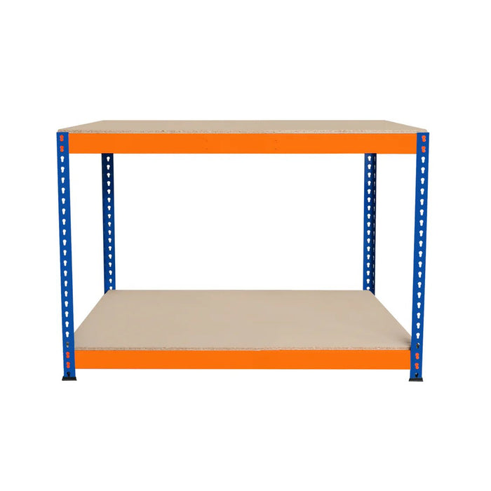 Boltless Garage Workshop Workbench 900mm H, 900 / 450 / 2 Tier Workbench, Filstorage