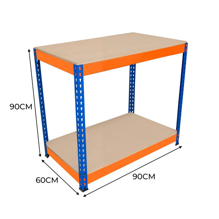 Boltless Garage Workshop Workbench 900mm H, 900 / 600 / 2 Tier Workbench, Filstorage