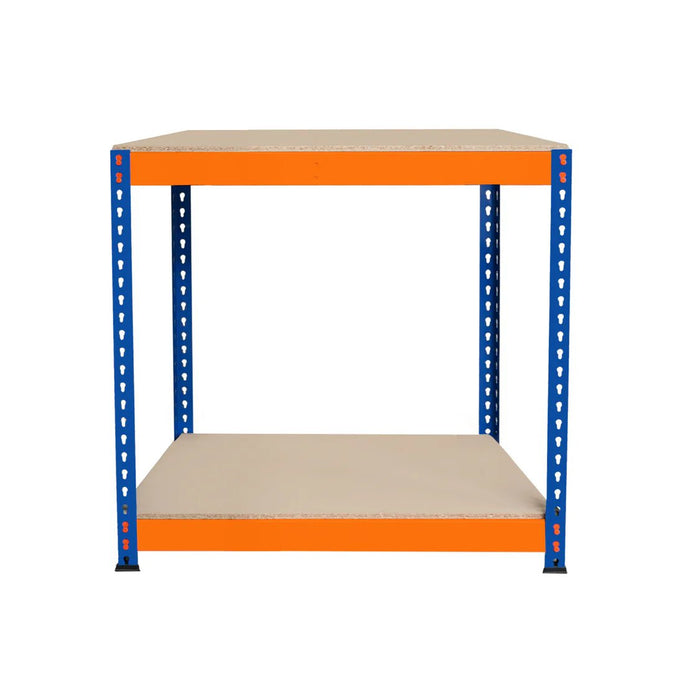 Boltless Garage Workshop Workbench 900mm H, 900 / 450 / 2 Tier Workbench, Filstorage