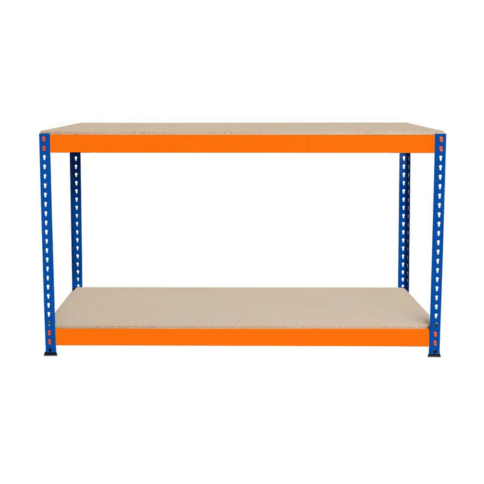 Boltless Garage Workshop Workbench 900mm H, 900 / 450 / 2 Tier Workbench, Filstorage