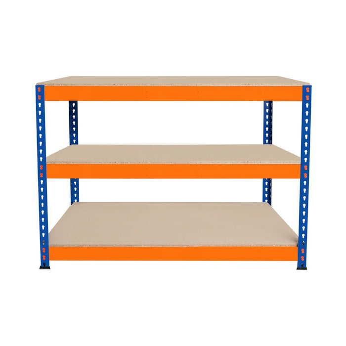 Boltless Garage Workshop Workbench 900mm H, 900 / 450 / 2 Tier Workbench, Filstorage