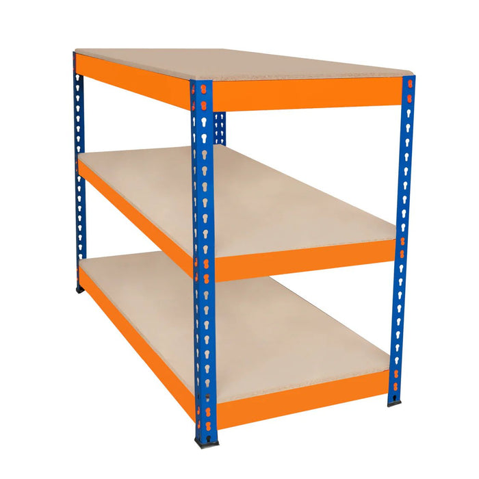Boltless Garage Workshop Workbench 900mm H, 900 / 450 / 2 Tier Workbench, Filstorage
