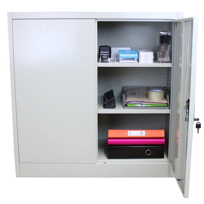 Lockable Steel Metal Multi-Purpose Filing Cupboards (Easy Self-Assembly), 90cm High, Filstorage
