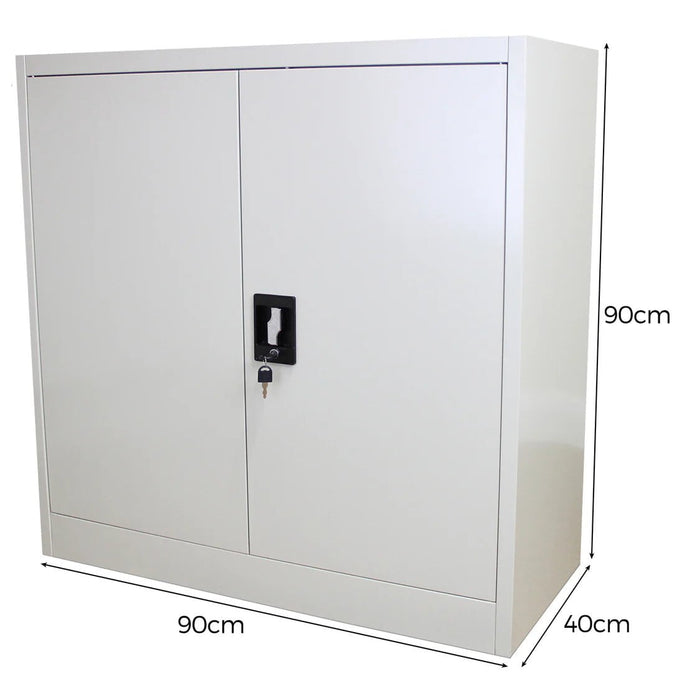 Lockable Steel Metal Multi-Purpose Filing Cupboards (Easy Self-Assembly), 90cm High, Filstorage