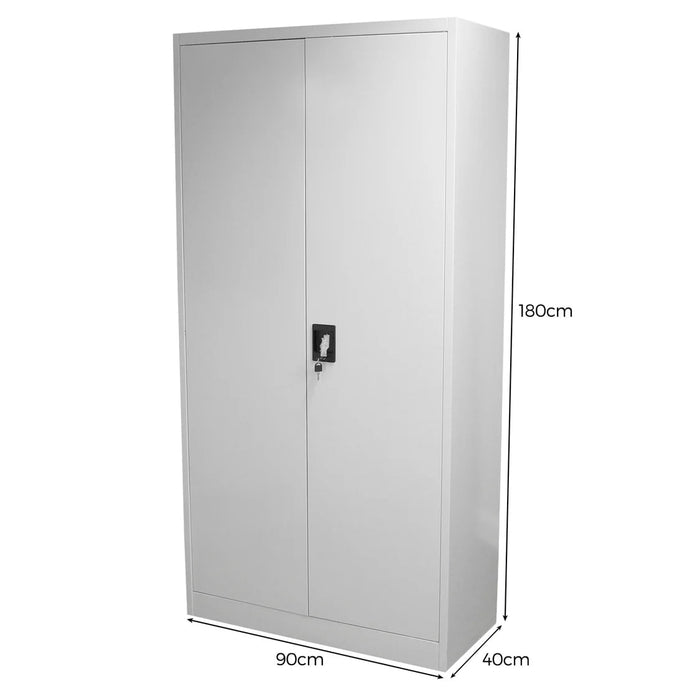 Lockable Steel Metal Multi-Purpose Filing Cupboards (Easy Self-Assembly), 180cm High, Filstorage