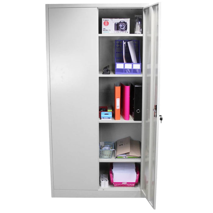 Lockable Steel Metal Multi-Purpose Filing Cupboards (Easy Self-Assembly), 90cm High, Filstorage