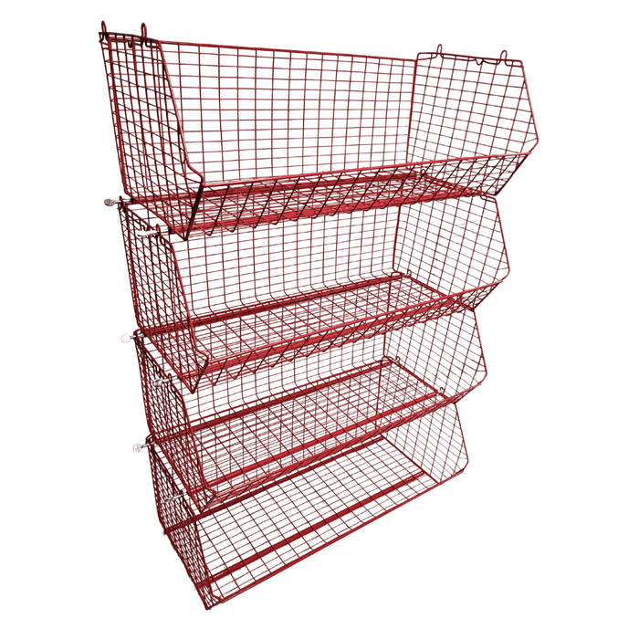 C12 (medium) Wire Storage Basket (single), C12 Wire Red / 1, Filstorage