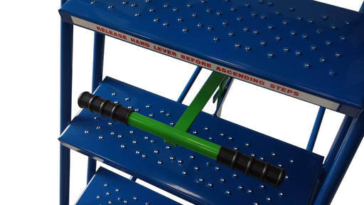 5 Tread Mobile Safety Steps, Blue RAL 5005, Filstorage
