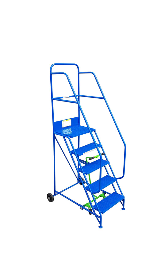 5 Tread Mobile Safety Steps, Blue RAL 5005, Filstorage