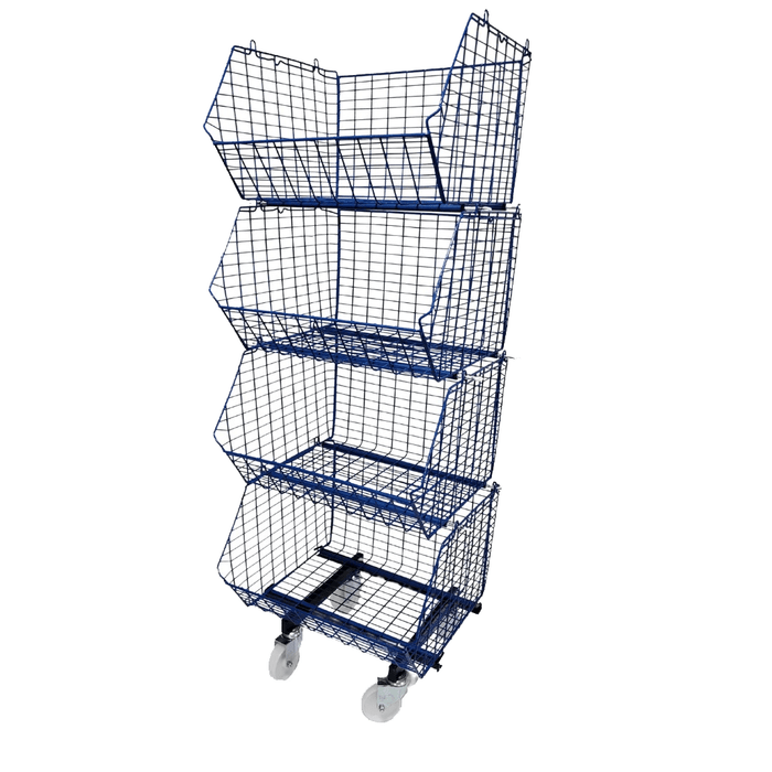 MT8 (small) Mobile Unit Complete 4 Baskets, BLUE MT8 Mobile Unit 4 Baskets, Filstorage