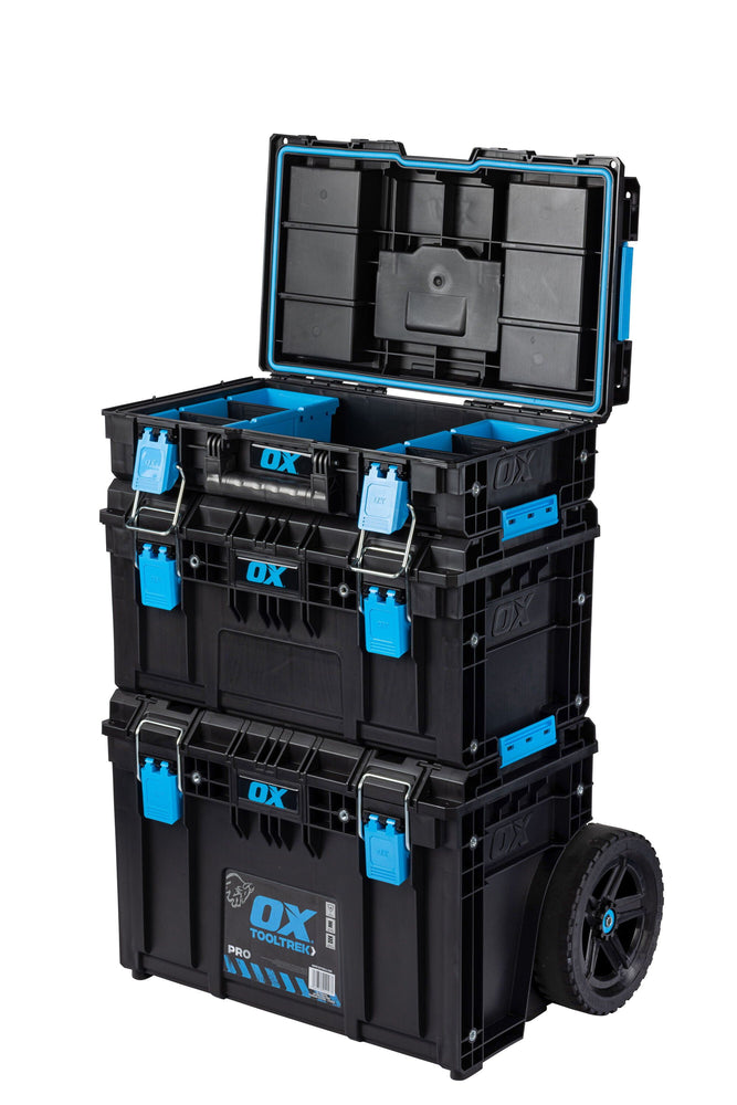 OX Tools ToolTrek Pro Storage System Toolbox, Tooltrek Pro 3 Piece Tool Kit, Filstorage