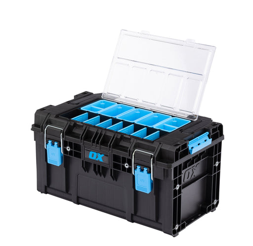 OX Tools ToolTrek Pro Tote Tool Box with Organiser Top, Tooltrek Pro Tote Tool Box, Filstorage