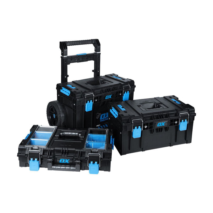 OX Tools ToolTrek Pro Storage System Toolbox, Tooltrek Pro 3 Piece Tool Kit, Filstorage