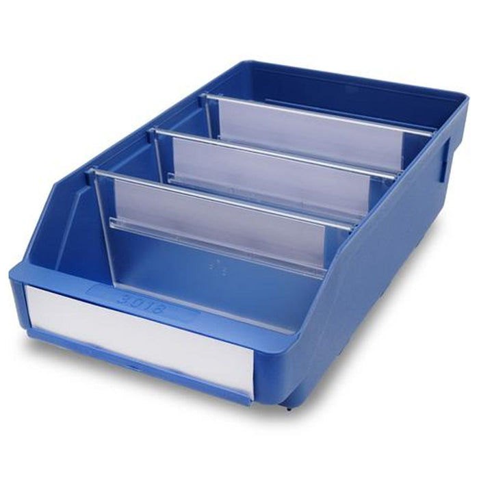 Stemo Open Front Plastic Parts Shelf Bins 300mm Long Range, 90mm / 1 Bin, Filstorage