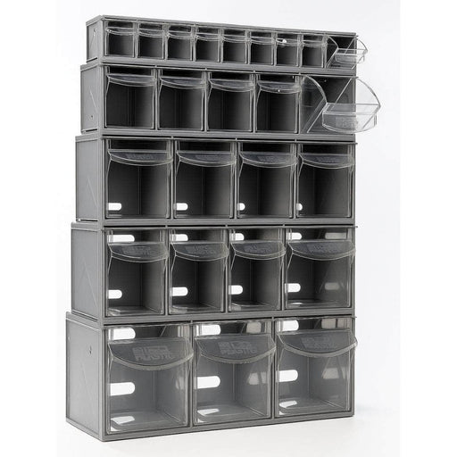 Complete Van Storage Tilt Bin Kit (27 compartments), Tilt Bin Van Kit, Filstorage