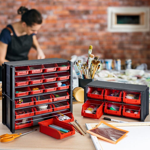 Dust Resistant Small Parts Storage Parts Bin Compartment Organiser Unit (4 bin options), 4 Drawers, Filstorage