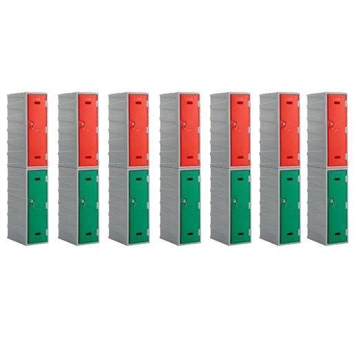 Bundle Offer: 14 x LK3 Plastic Locker 900mm H, 900mm High / Blue / Key Operated Lock, Filstorage