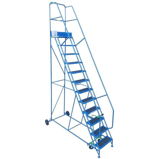 12 Tread Mobile Safety Steps, Blue RAL 5005, Filstorage