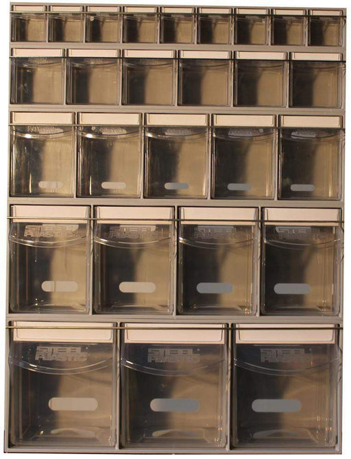 Complete Van Storage Tilt Bin Kit (27 compartments), Tilt Bin Van Kit, Filstorage
