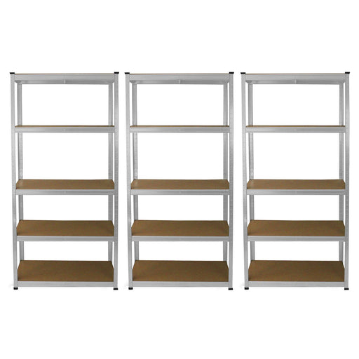 3 x Slimline Shelving Unit Bundle (200kg UDL) 1800mm H x 900mm W x 400mm D, Silver, Filstorage