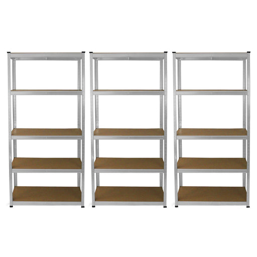 3 x Slimline Shelving Unit Bundle (200kg UDL) - Filstorage Silver