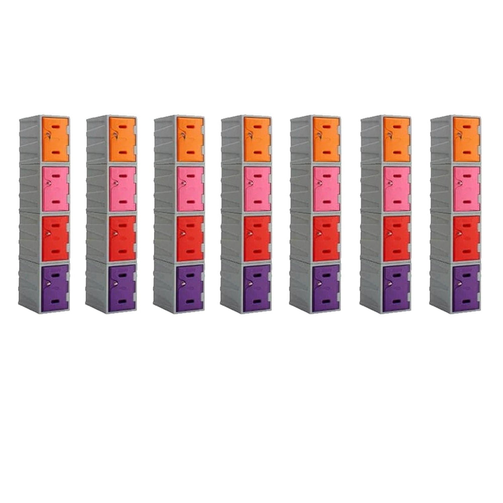 Bundle Offer: 28 x LK1 Plastic Locker 450mm H, 450mm High / Blue / Key Operated Lock, Filstorage