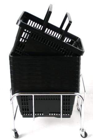 Bundle Offer! 30 Plastic Shopping Baskets & Plinth (7 Colours) - Filstorage Black