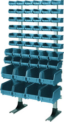 Freestanding Louvre Panel Parts Storage Bin Rack with 56 Mixed Size Bins 1250mm H x 600mm W x 300mm D