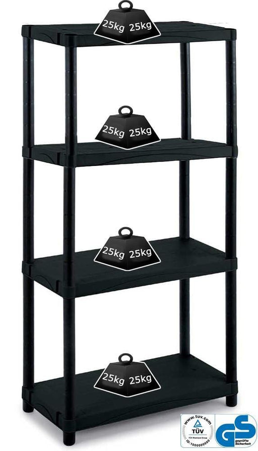 Solid Recycled Plastic Shelving 25kg/level 3060S/4 - Filstorage