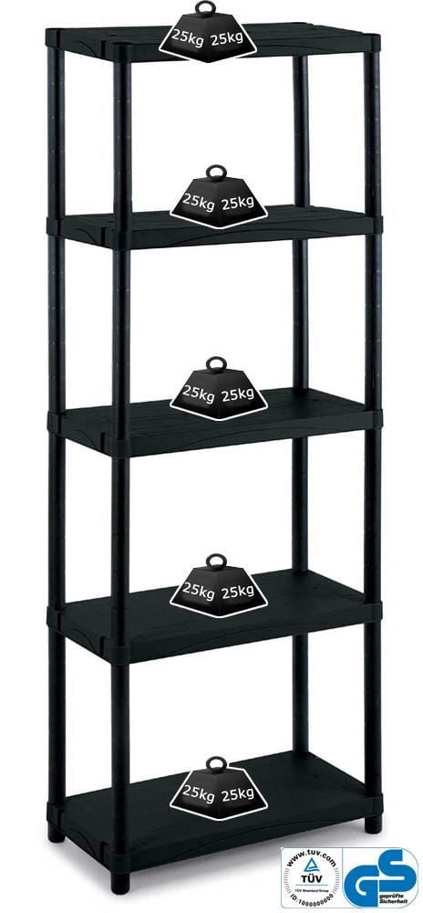 Solid Recycled Plastic Shelving 25kg/level 3060S/5 - Filstorage