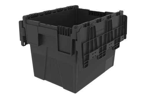 Loadhog 306 Heavy Duty Plastic Storage Container with lid (25 Litres), Black lid/Black Body / 1, Filstorage