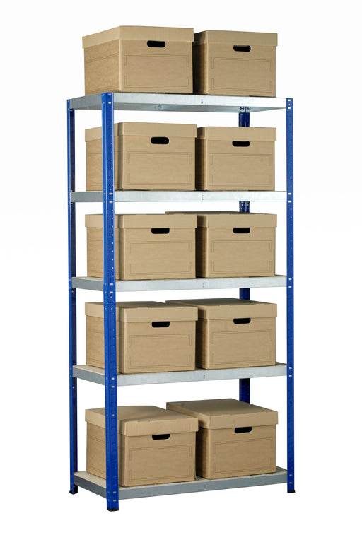 Eco-Rax Heavy-Duty Shelving Unit 265kg per level (4 sizes), 900mm / 450mm, Filstorage