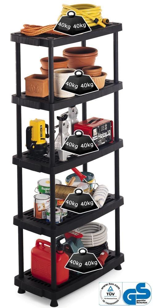 Vented Recycled Plastic Shelving 40kg 5 Level 1760mm H x 790mm W x 390mm D, 8040/5, Filstorage