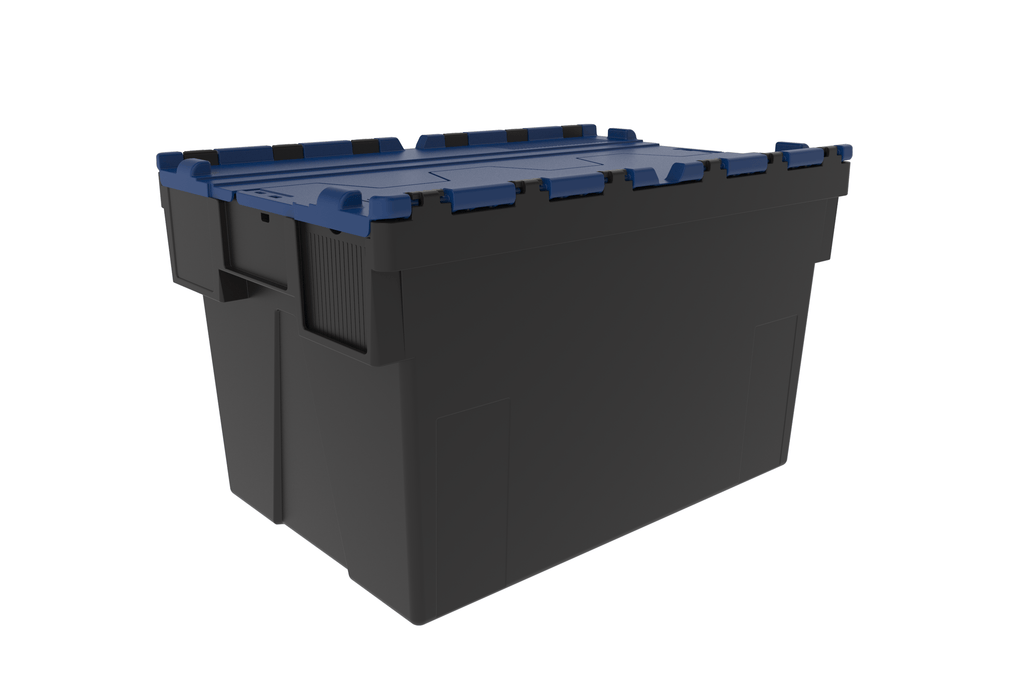 Loadhog Heavy Duty Plastic Storage Container with lid 65 L (Four Colours), Blue / 1, Filstorage