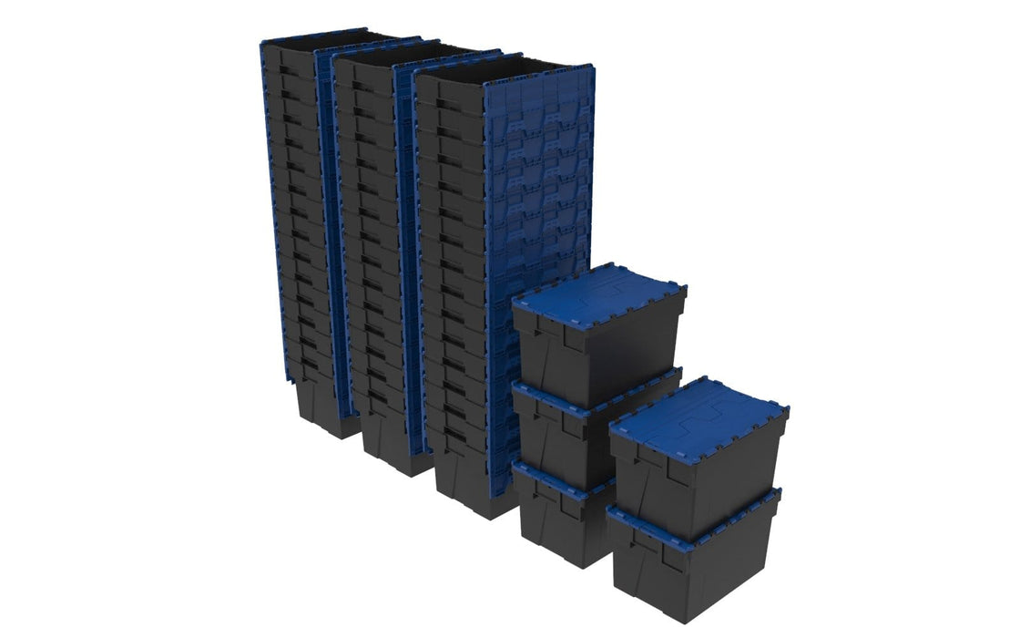 Loadhog Heavy Duty Plastic Storage Container with lid 65 L (Four Colours), Blue / 50, Filstorage