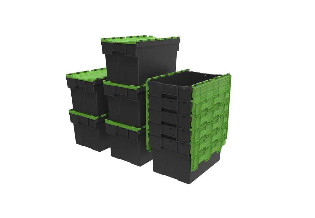 Loadhog Heavy Duty Plastic Storage Container with lid 65 L (Four Colours), Green / 10, Filstorage