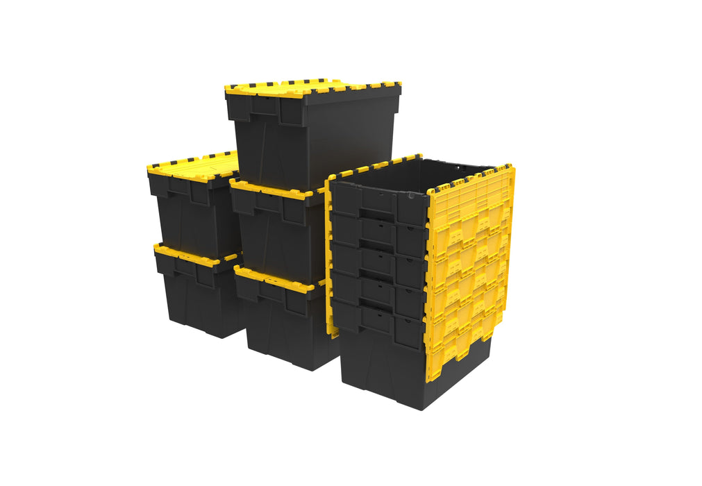 Loadhog Heavy Duty Plastic Storage Container with lid 65 L (Four Colours), Yellow / 10, Filstorage