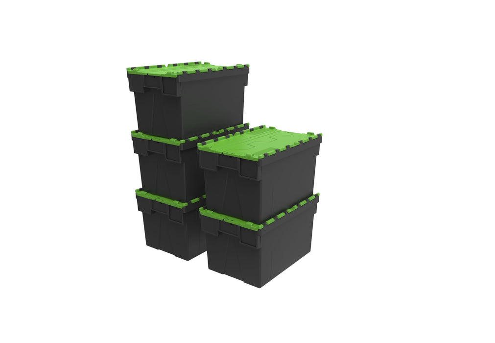Loadhog Heavy Duty Plastic Storage Container with lid 65 L (Four Colours), Green / 5, Filstorage