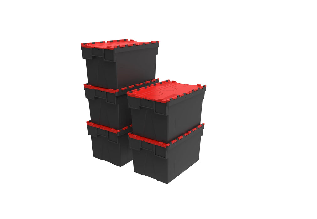 Loadhog Heavy Duty Plastic Storage Container with lid 65 L (Four Colours), Red / 5, Filstorage