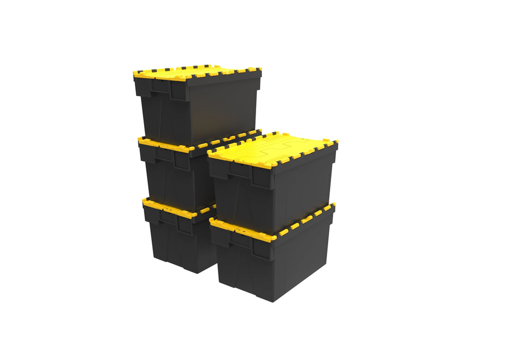 Loadhog Heavy Duty Plastic Storage Container with lid 65 L (Four Colours), Yellow / 5, Filstorage